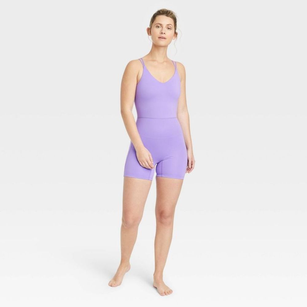 Women's Brushed Sculpt Short Bodysuit - All in Motion Violet L